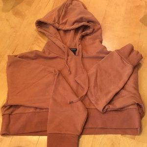 Cropped Brown-Orange Hoodie